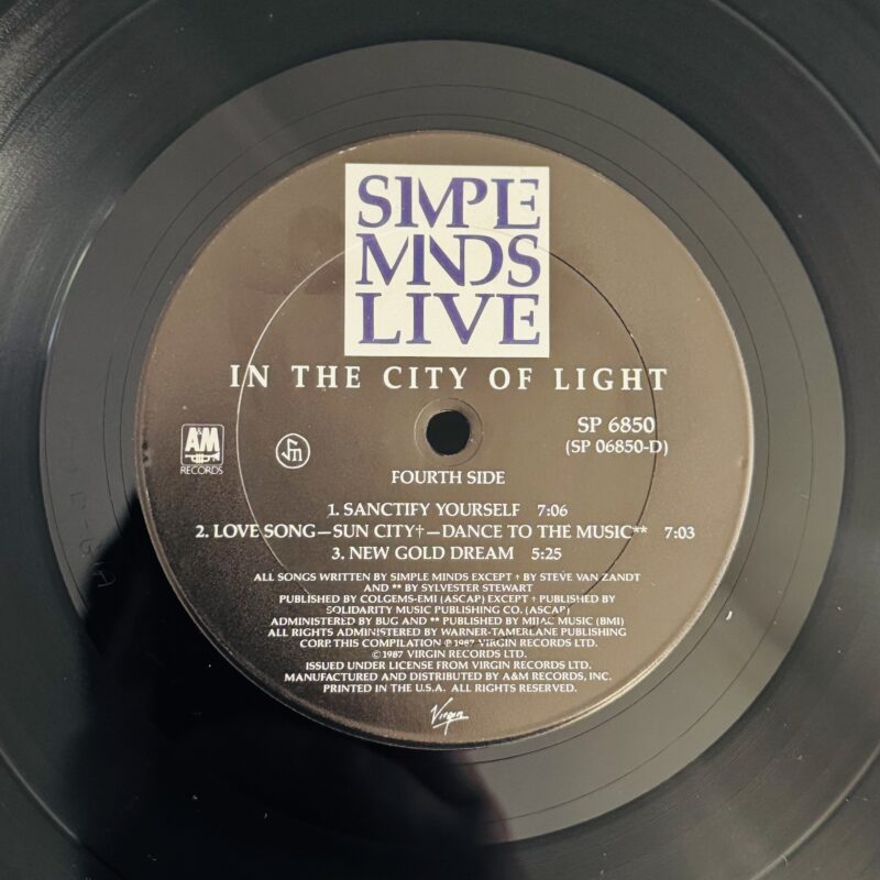 Simple Minds – Live In The City Of Light (Ed. 1987 USA) - Imagen 3